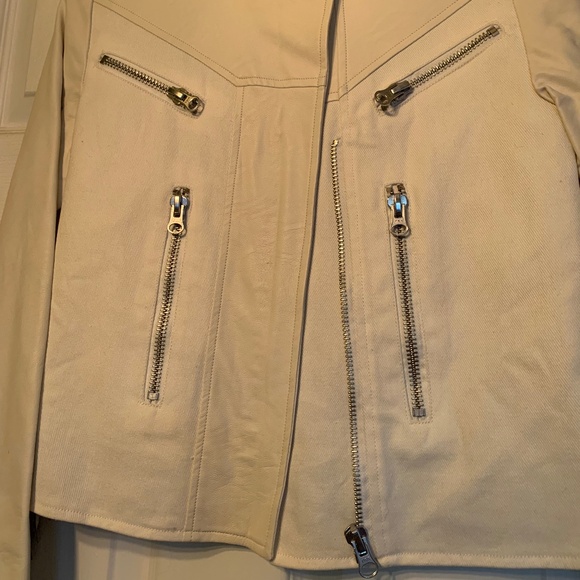 Cream Vegan Leather Fringe Jacket - Picture 4 of 11